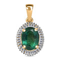AAA Kagem sambischer Smaragd und Diamant-Anhänger - 1,45 ct.