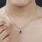 AAA Kagem Zambian Emerald, weißer Diamant Anhänger 585 Gold ca. 1.45 ct