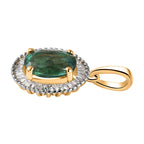 AAA Kagem Zambian Emerald, weißer Diamant Anhänger 585 Gold ca. 1.45 ct