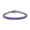 AA Lusaka Amethyst Armband, ca. 19 cm 925 Silber platiniert ca. 18.20 ct