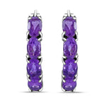 AA Lusaka Amethyst Ohrringe 925 Silber platiniert ca. 8.10 ct