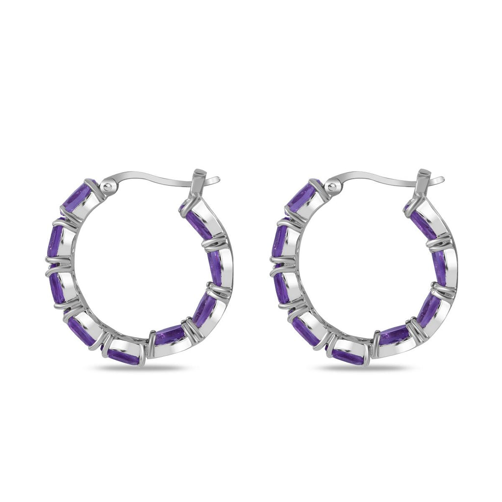 AA Lusaka Amethyst Ohrringe 925 Silber platiniert ca. 8.10 ct