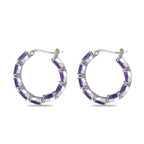 AA Lusaka Amethyst Ohrringe 925 Silber platiniert ca. 8.10 ct