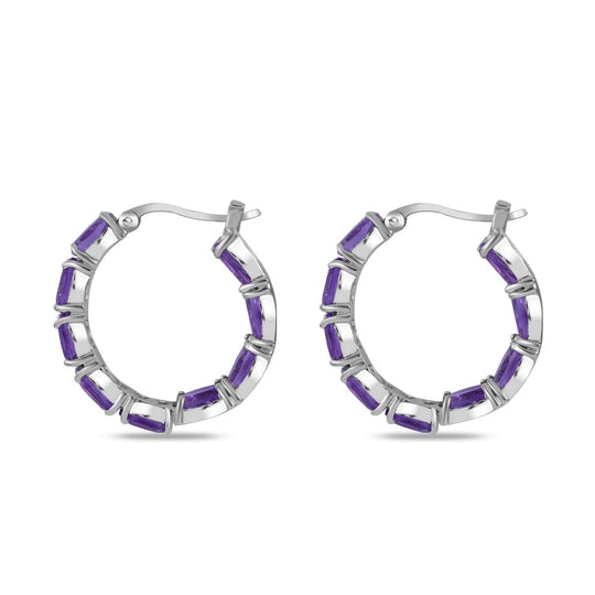 AA Lusaka Amethyst Ohrringe 925 Silber platiniert ca. 8.10 ct
