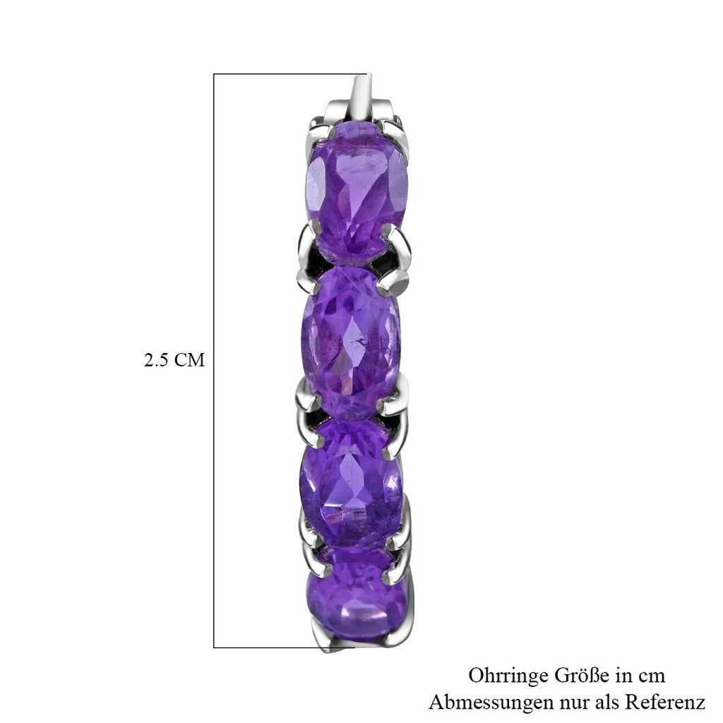 AA Lusaka Amethyst Ohrringe 925 Silber platiniert ca. 8.10 ct