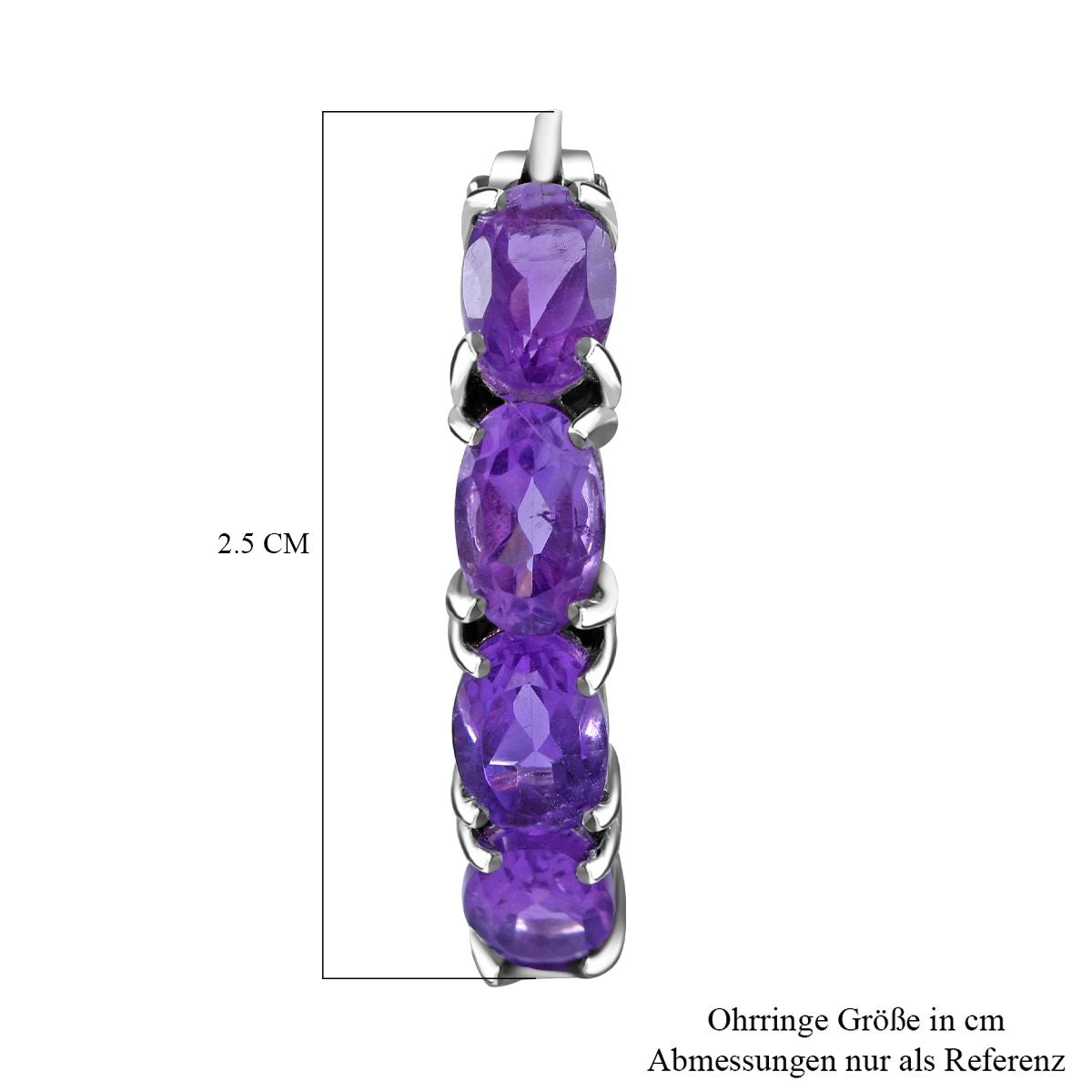 AA Lusaka Amethyst Ohrringe 925 Silber platiniert ca. 8.10 ct