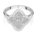 Weißer Diamant Ring, 925 Silber platiniert (Größe 19.00) ca. 1.00 ct
