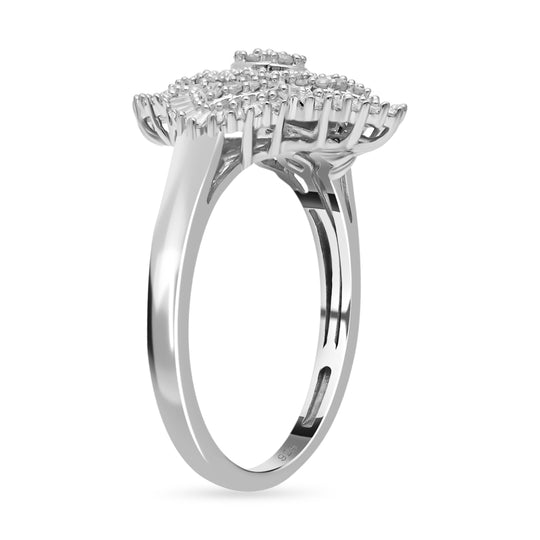 Weißer Diamant Ring, 925 Silber platiniert (Größe 19.00) ca. 1.00 ct