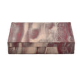 Ringkoffer mit 8 Kettenhaken und Taschen, Marmoriert, 29x19x6 cm, Creme weinrot