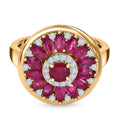 Afrikanischer Rubin (Fissure gefüllt) Ring 925 Silber vergoldet (Größe 21.00) ca. 2.38 ct