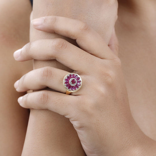 Afrikanischer Rubin (Fissure gefüllt) Ring 925 Silber vergoldet (Größe 21.00) ca. 2.38 ct