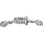 Tansanit Armband, ca. 18 cm, 925 Silber platiniert ca. 3.13 ct