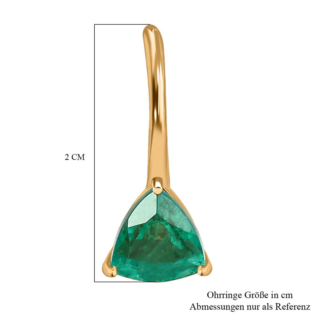 Smaragd-Quarz-Triplette Ohrringe, 925 Silber vergoldet, ca. 4.12 ct