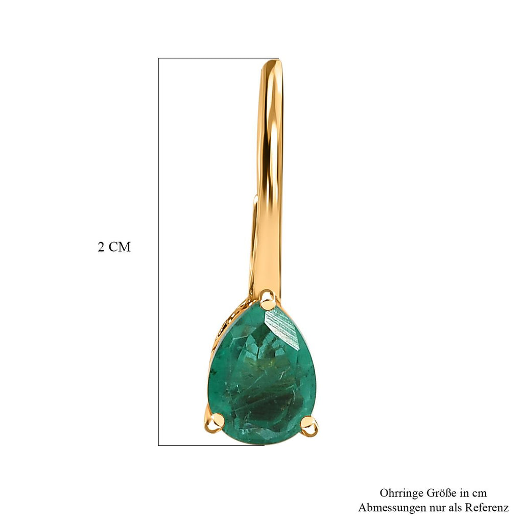Smaragd-Quarz-Triplette-Ohrringe, 925 Silber vergoldet, ca. 2.97 ct
