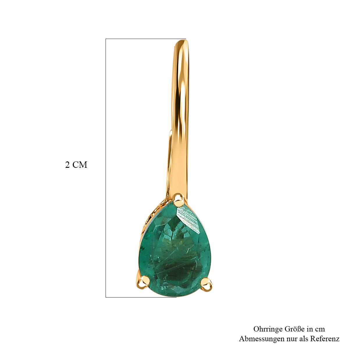 Smaragd-Quarz-Triplette-Ohrringe, 925 Silber vergoldet, ca. 2.97 ct