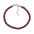 Rhodolith Granat Armband ca. 19 cm 925 Silber ca. 38.00 ct
