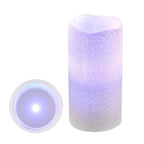 Echtwachs Kerzen mit Glitter und LED in 3er Set, Fernbedienung, Timer, Multi-Modis, 7,5 - 10 - 12,5 cm hoch, 550g