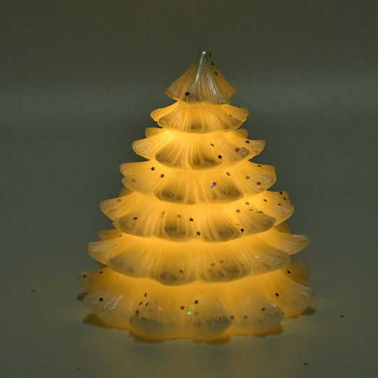 Weiße LED Kerze 13.5 x15cm mit warmes Licht