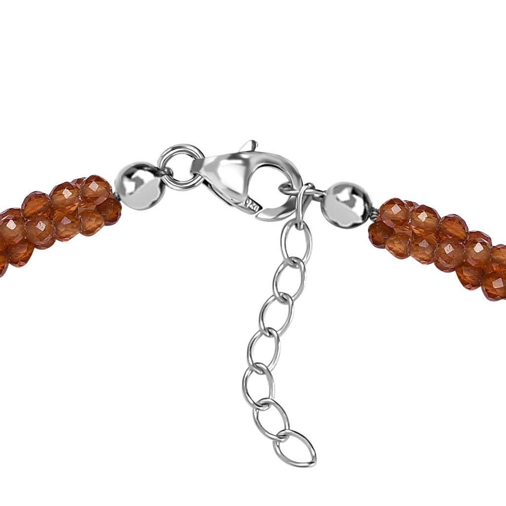 Hessonit Granat Armband ca. 19 cm 925 Silber ca. 24.25 ct