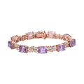 Rose De France Amethyst und Zirkon 19cm Armband - 29,47 ct.