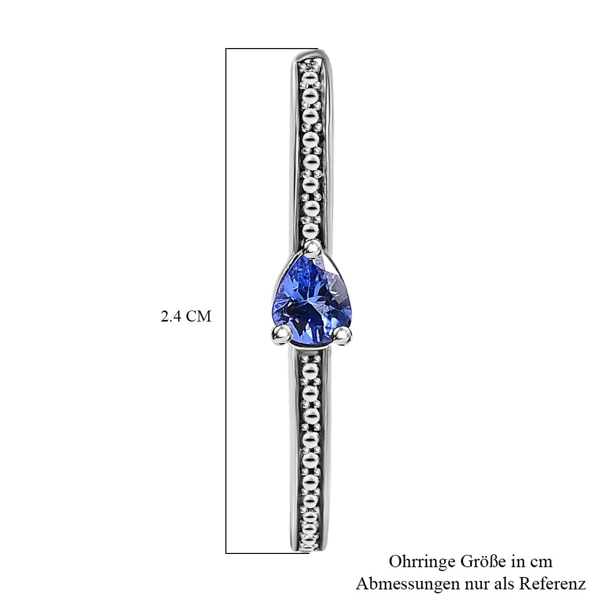 Tansanit Ohrringe, 925 Silber platiniert, ca. 0.58 ct
