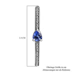 Tansanit Ohrringe, 925 Silber platiniert, ca. 0.58 ct
