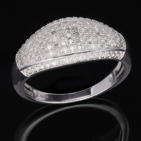 Weißer Diamant Ring, 925 Silber platiniert (Größe 18.00) ca. 0.50 ct