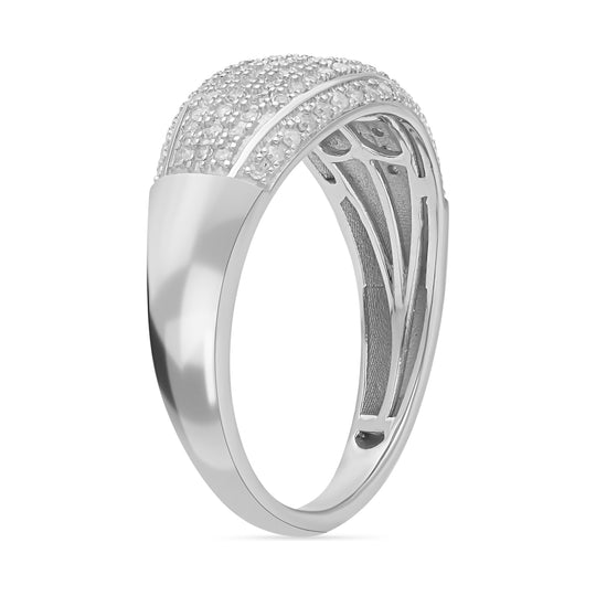 Weißer Diamant Ring, 925 Silber platiniert (Größe 18.00) ca. 0.50 ct