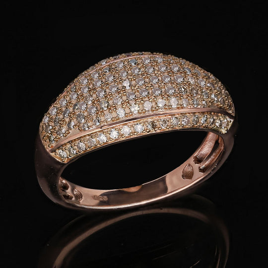 Natürlicher Champagner Diamant Ring, 925 Silber Roségold Vermeil (Größe 20.00) ca. 0.50 ct
