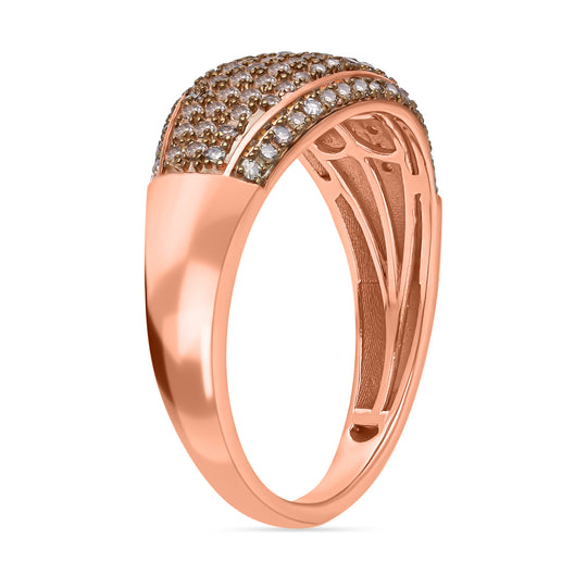 Natürlicher Champagner Diamant Ring, 925 Silber Roségold Vermeil (Größe 20.00) ca. 0.50 ct