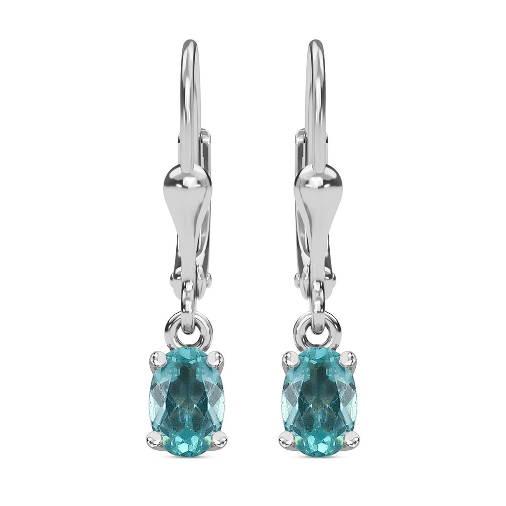 Minz Apatit Ohrringe, 925 Silber platiniert ca. 1.01 ct