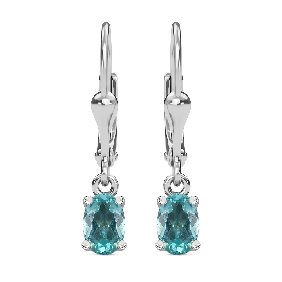 Minz Apatit Ohrringe, 925 Silber platiniert ca. 1.01 ct