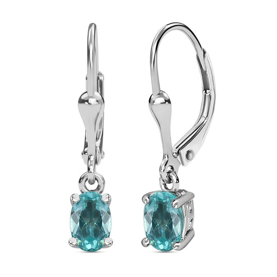 Minz Apatit Ohrringe, 925 Silber platiniert ca. 1.01 ct