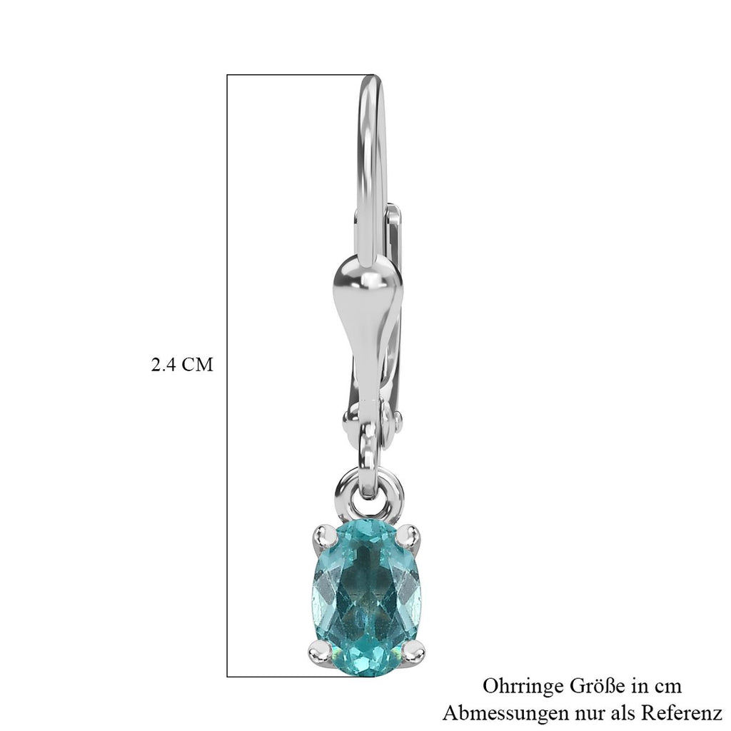 Minz Apatit Ohrringe, 925 Silber platiniert ca. 1.01 ct