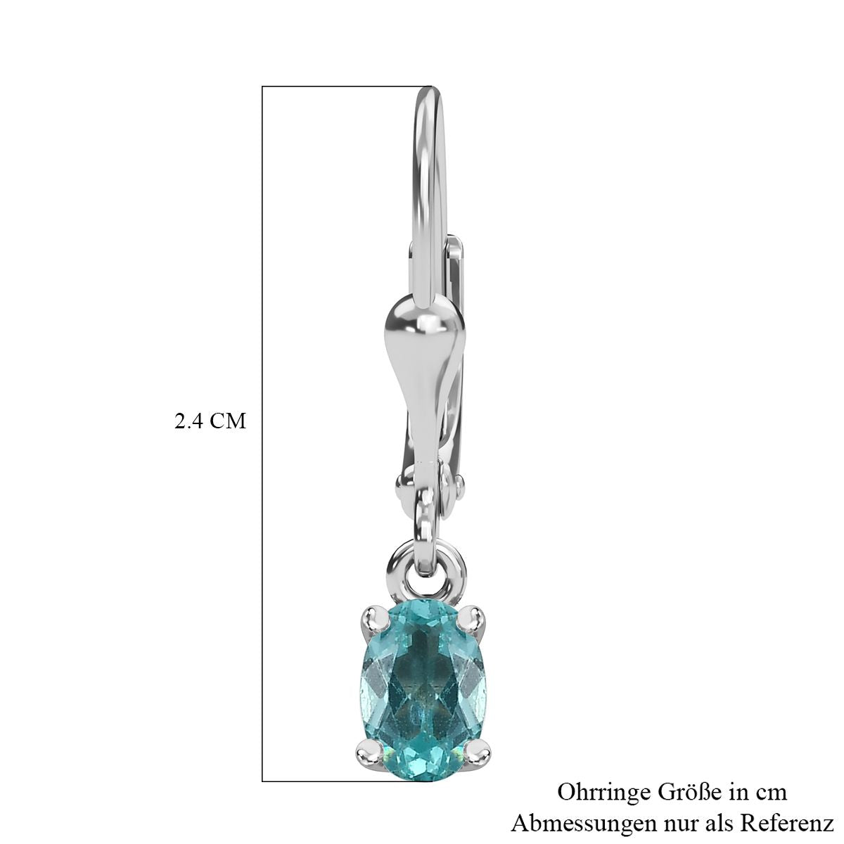 Minz Apatit Ohrringe, 925 Silber platiniert ca. 1.01 ct