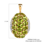 Natürlicher Peridot Anhänger, 925 Silber vergoldet ca. 6.97 ct