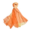 LA MAREY handgemalter Damen Schal aus Seide-Chiffon, Orange