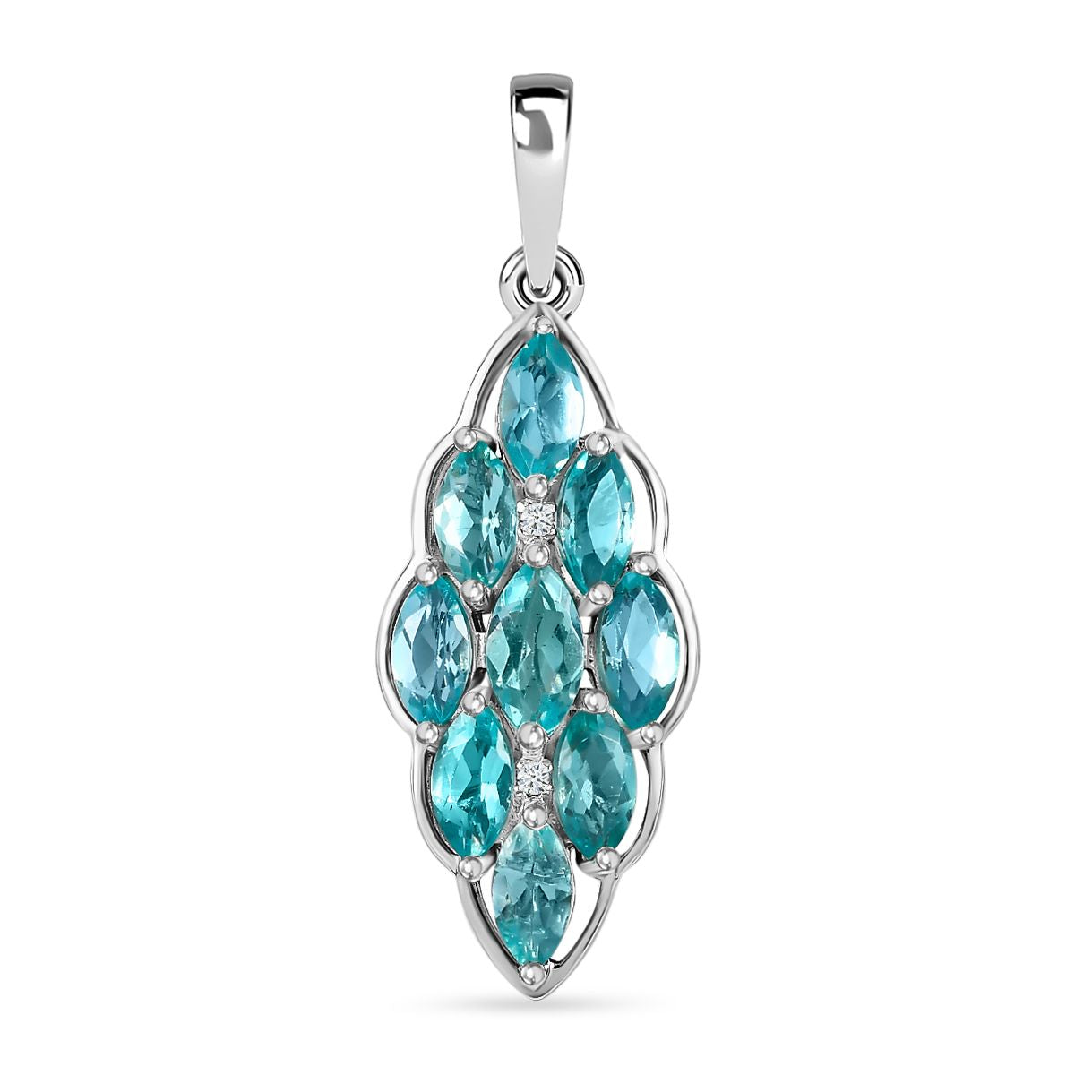 Minz, Apatit Anhänger, 925 Silber platiniert ca. 1.58 ct