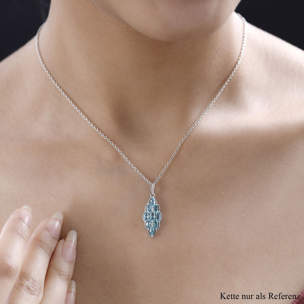 Minz, Apatit Anhänger, 925 Silber platiniert ca. 1.58 ct