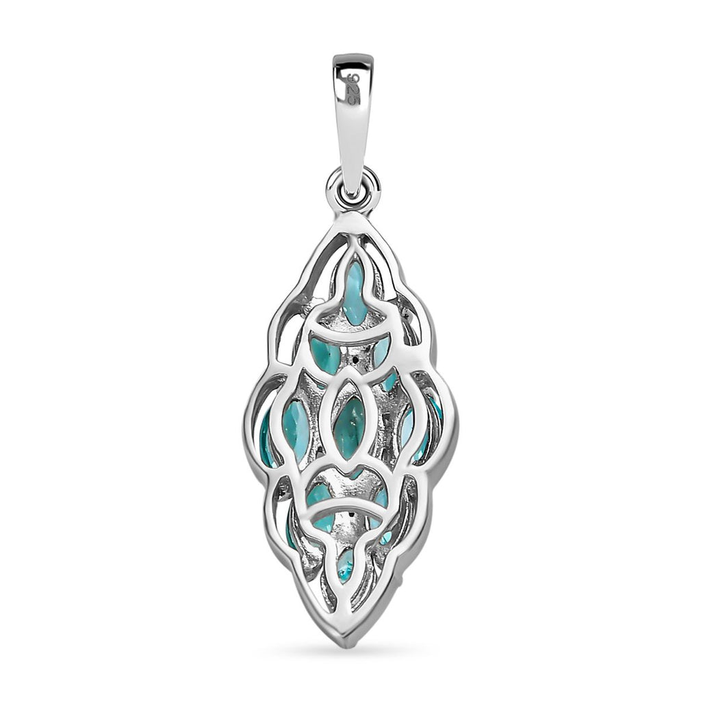 Minz, Apatit Anhänger, 925 Silber platiniert ca. 1.58 ct