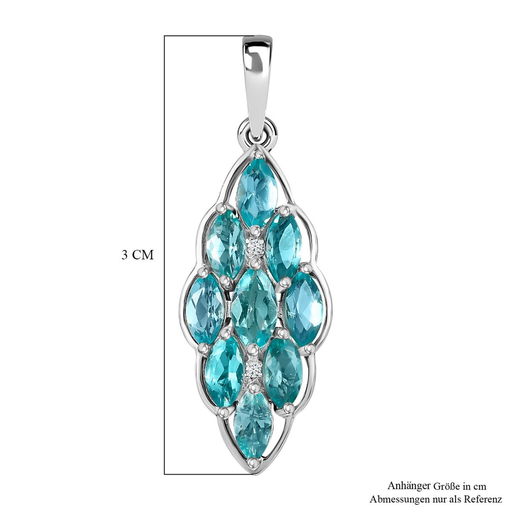 Minz, Apatit Anhänger, 925 Silber platiniert ca. 1.58 ct