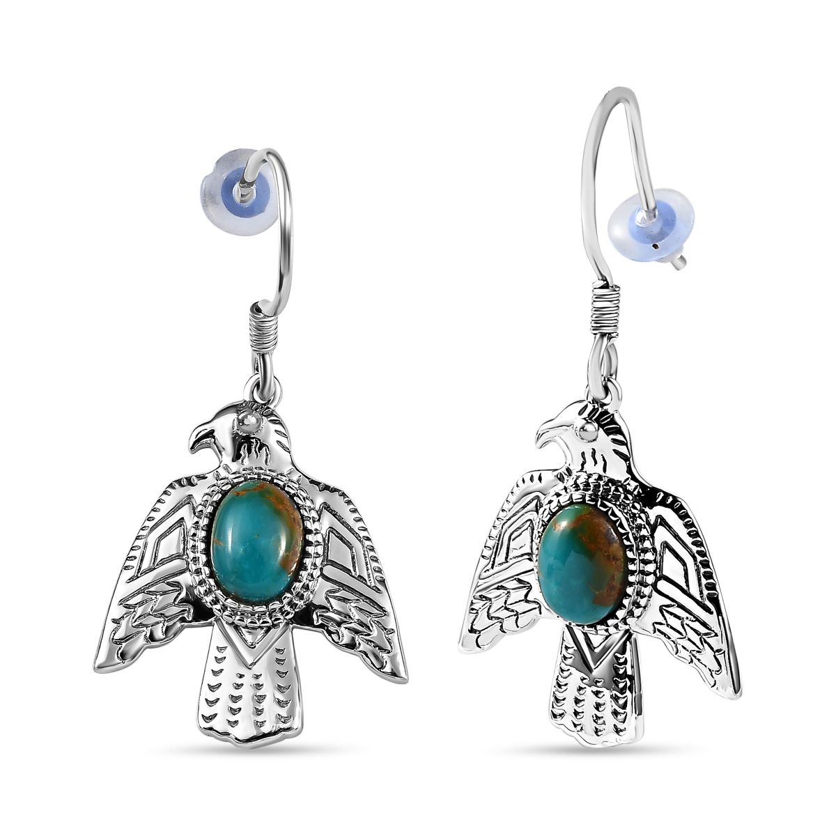 Sierra Nevada Türkis Ohrringe 925 Silber platiniert ca. 2.59 ct