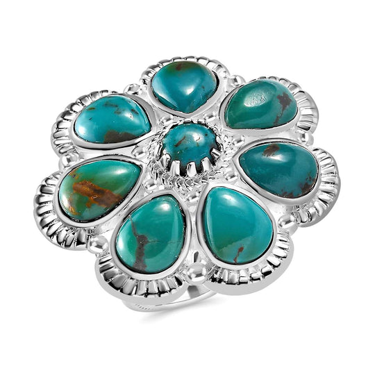 Sierra Nevada Türkis Ring, 925 Silber (Größe 19.00), ca. 9.04 ct