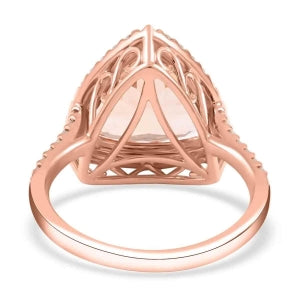 ILIANA - AAA Morganit, Weißer Diamant Ring, AGI zertifiziert und geprüft, 750 Gold (Größe 17.00) ca. 5.75 ct