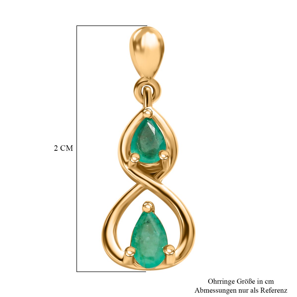 Kagem Sambischer Smaragd Ohrringe, 925 Silber vergoldet ca. 0.69 ct