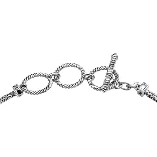 Weißer Büffel, Peridot Armband ca. 19 cm 925 Silber platiniert ca. 5.01 ct