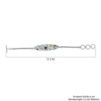 Weißer Büffel, Peridot Armband ca. 19 cm 925 Silber platiniert ca. 5.01 ct