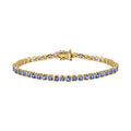 Tansanit, Weißer Topas Armband ca. 20 cm 925 Silber vergoldet ca. 7.43 ct