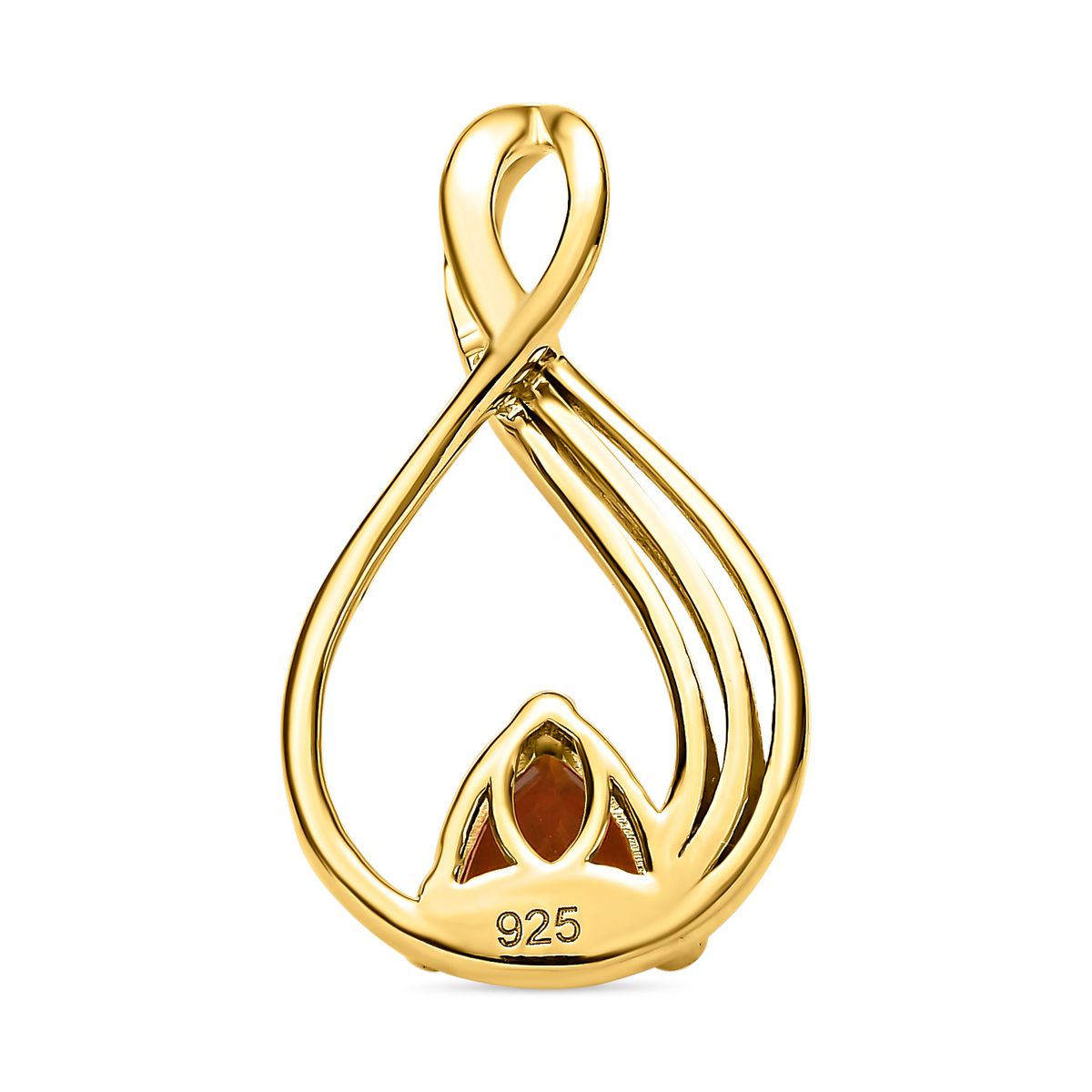 AA Madeira Citrin Anhänger, 925 Silber vergoldet ca. 0.67 ct