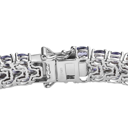 AB + Tansanit Armband ca. 18.5 cm Nickelfreies Messing platiniert ca. 21.00 ct